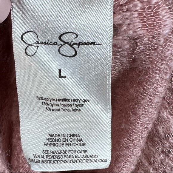 Jessica Simpson blush pink flare sleeve tie back sweater size large - Picture 6 of 6